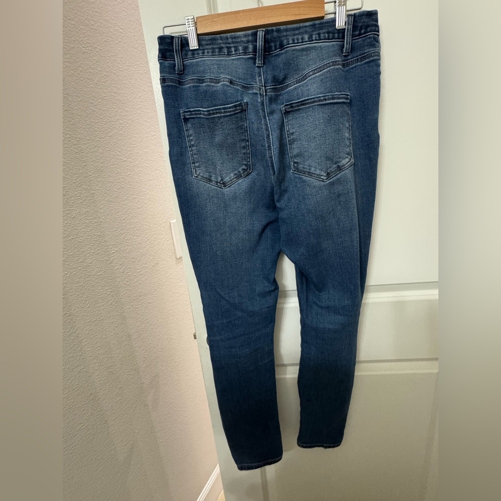 Refuge Denim Colombia Blue Skinny High Rise Curvy Distressed Jeans Size 9 - Picture 2 of 4